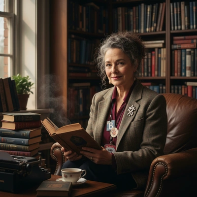 Dr. Eleanor Blackwood, mystery fiction scholar and Bouchercon expert